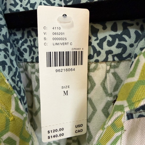 Anthropologie Maeve The Paz Mixed Print Button down Top Dogs - Picture 10 of 15